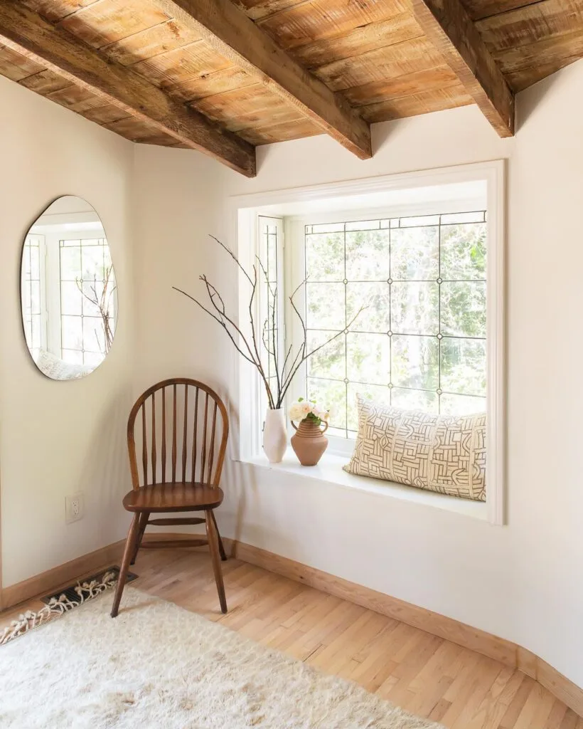 Whitney Port office wooden ceilings