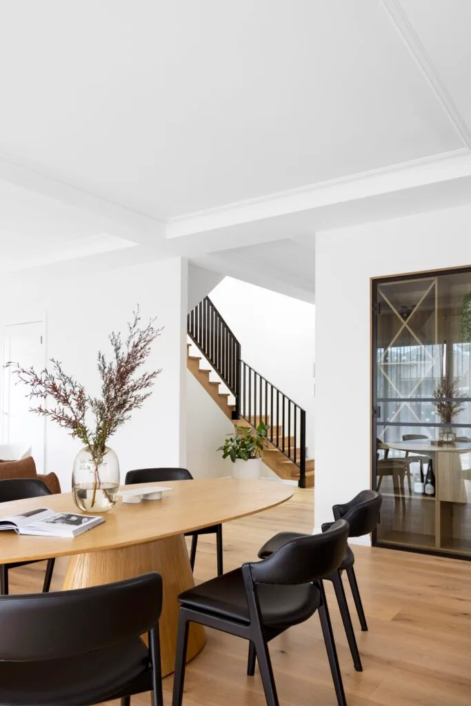 european farmhouse style build brisbane dining area