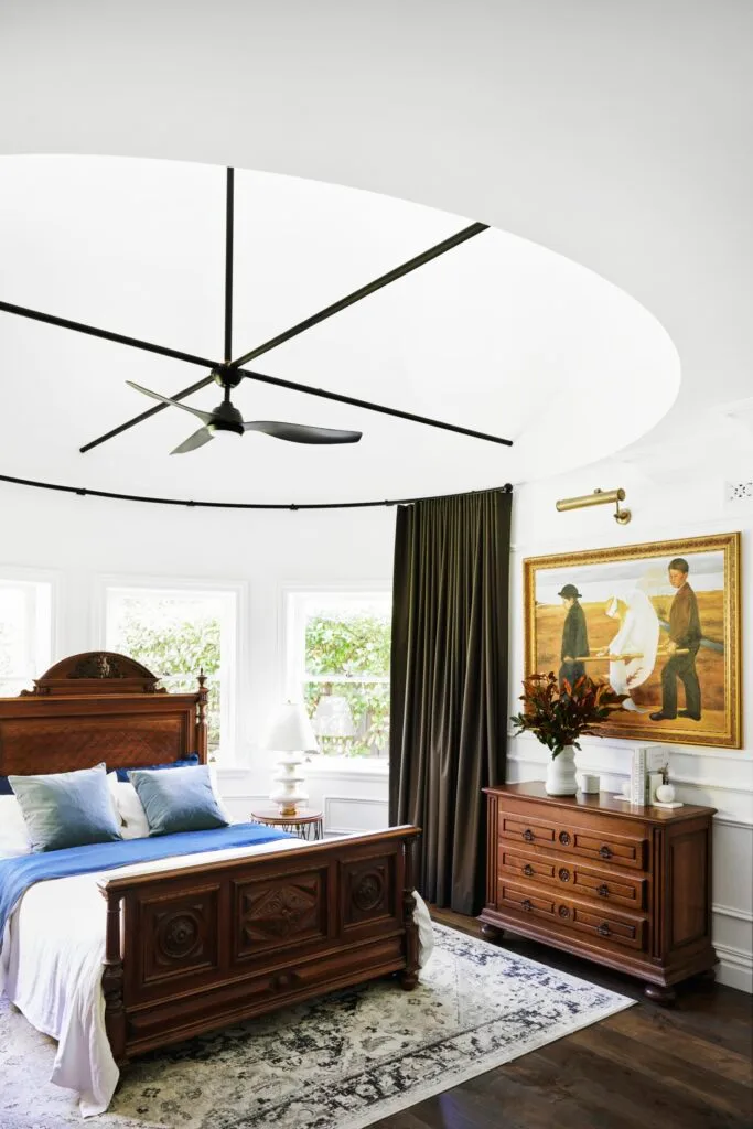 hamptons inspired bungalow upper north shore main bedroom turret