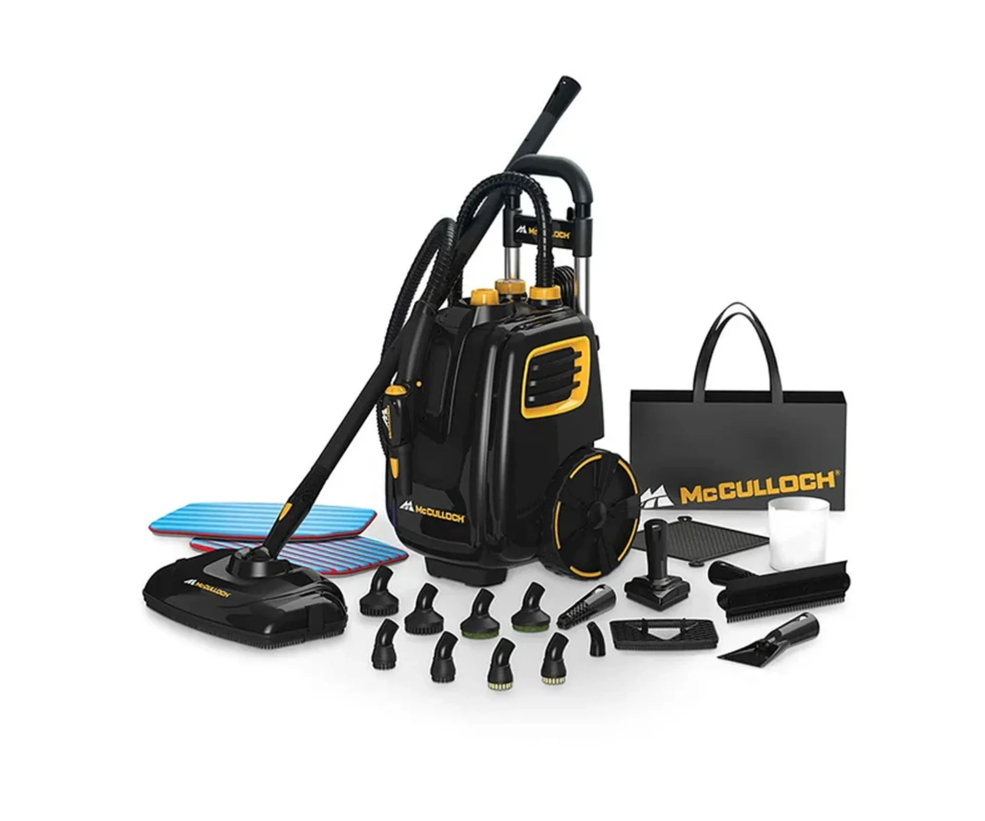 McCulloch MC1385 Deluxe Canister Steam Cleaner, ranked the best steam mop in Australia for large water capacity and long runtime 2026