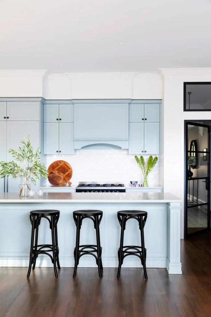 melbourne 1920s bungalow blue kitchen cabinetry