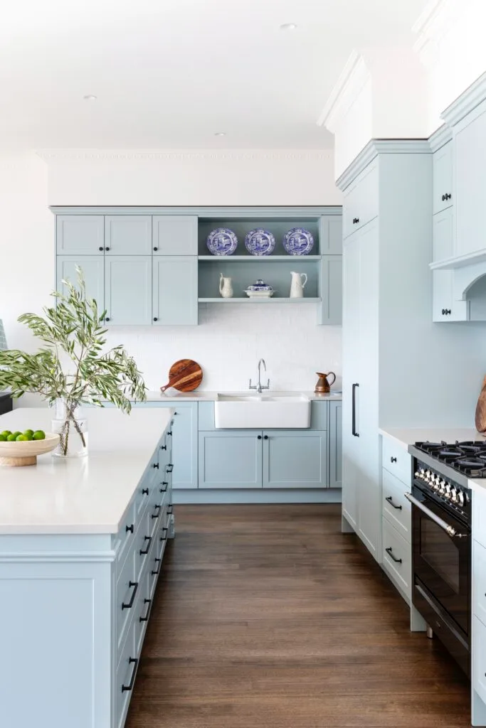 melbourne 1920s bungalow pale blue kitchen