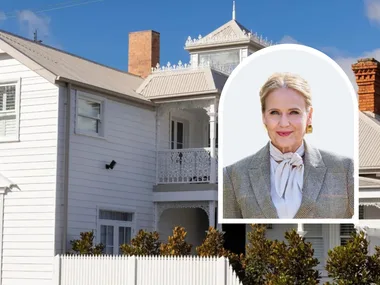 Shaynna Blaze inset with her home exterior