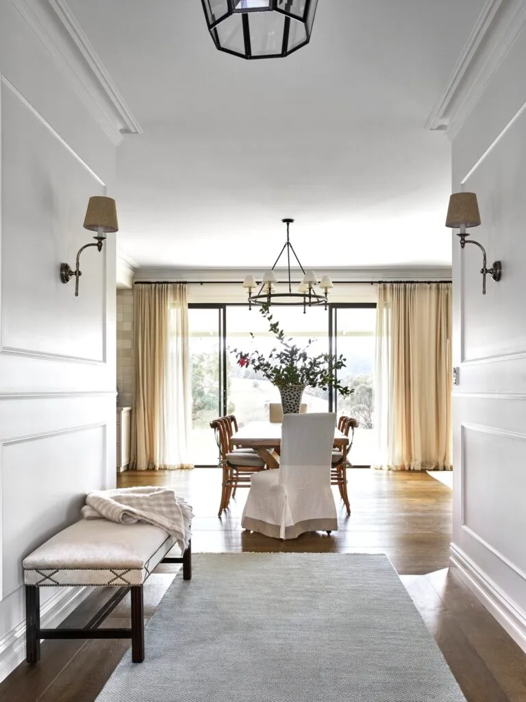 stone homestead central victoria hallway with bench seat