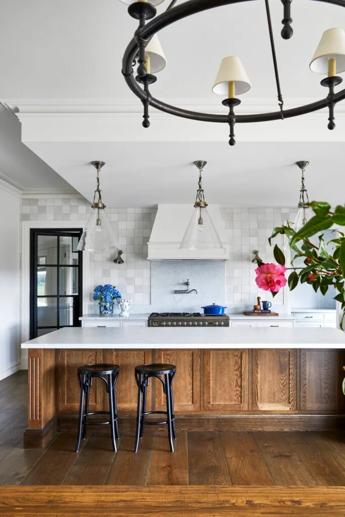 stone homestead central victoria kitchen wooden island