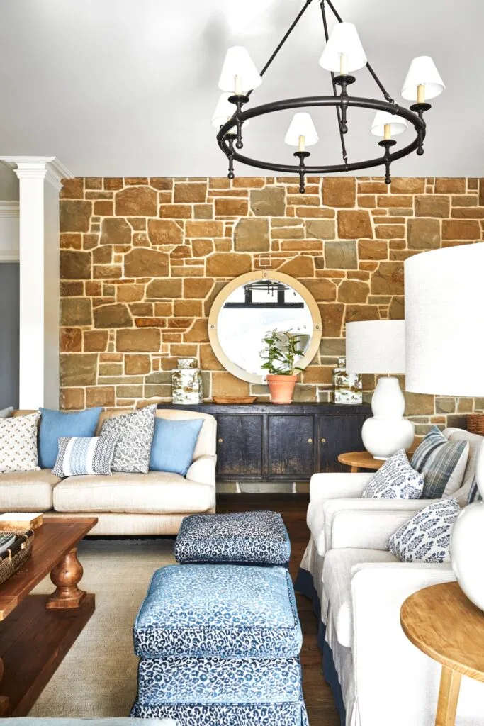 stone homestead central victoria living room stone wall