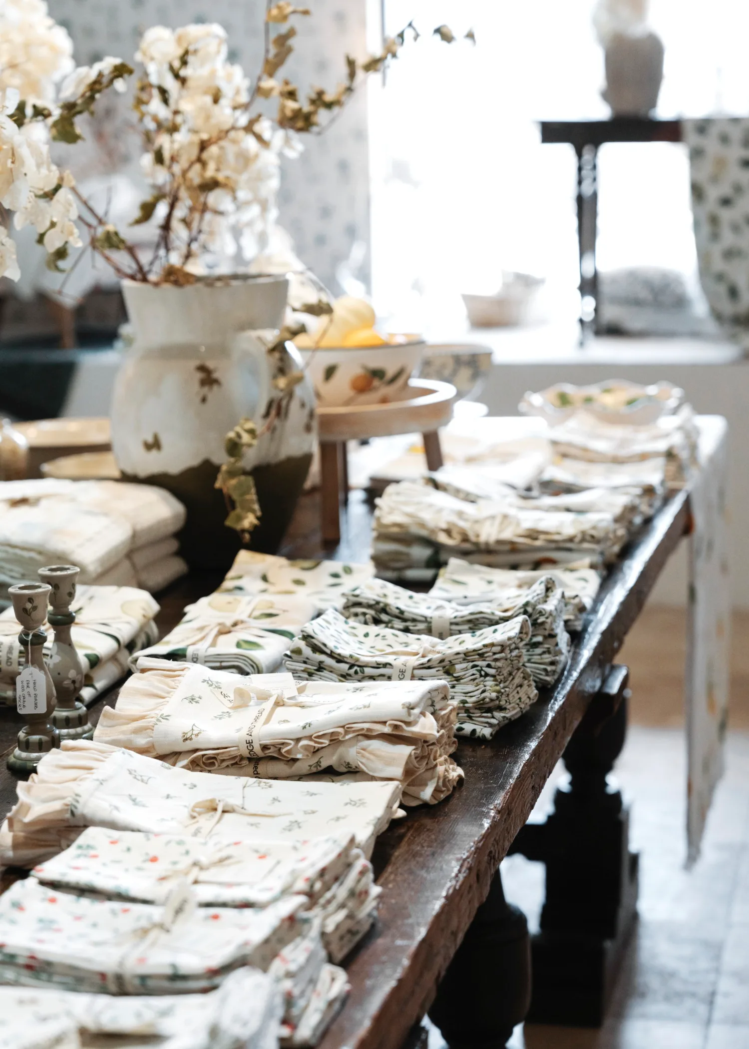 Fledge and Thread Keren Fraser organic linen napkins cushion covers table runners