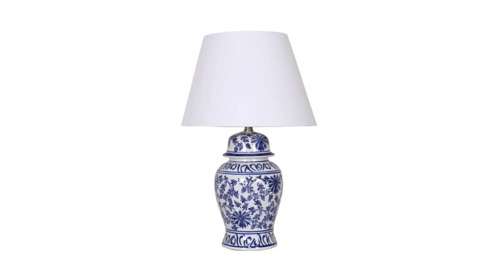 Temple and Webster Blue Ceramic Ginger Jar Table Lamp