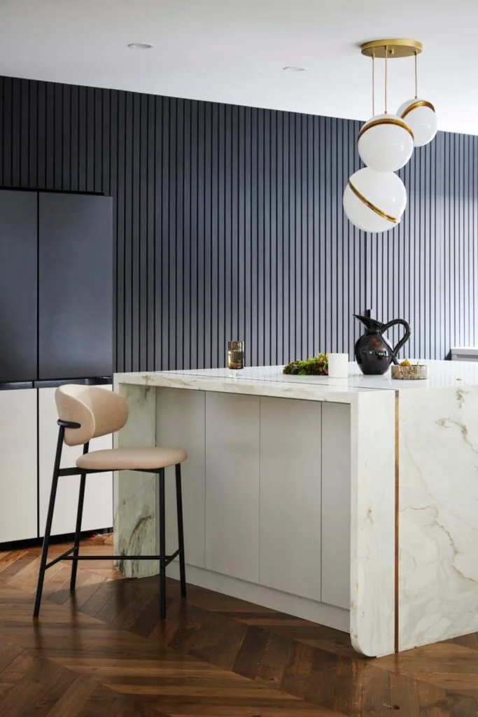 Zoe and Benji Marshall Sydney home dark cabinetry