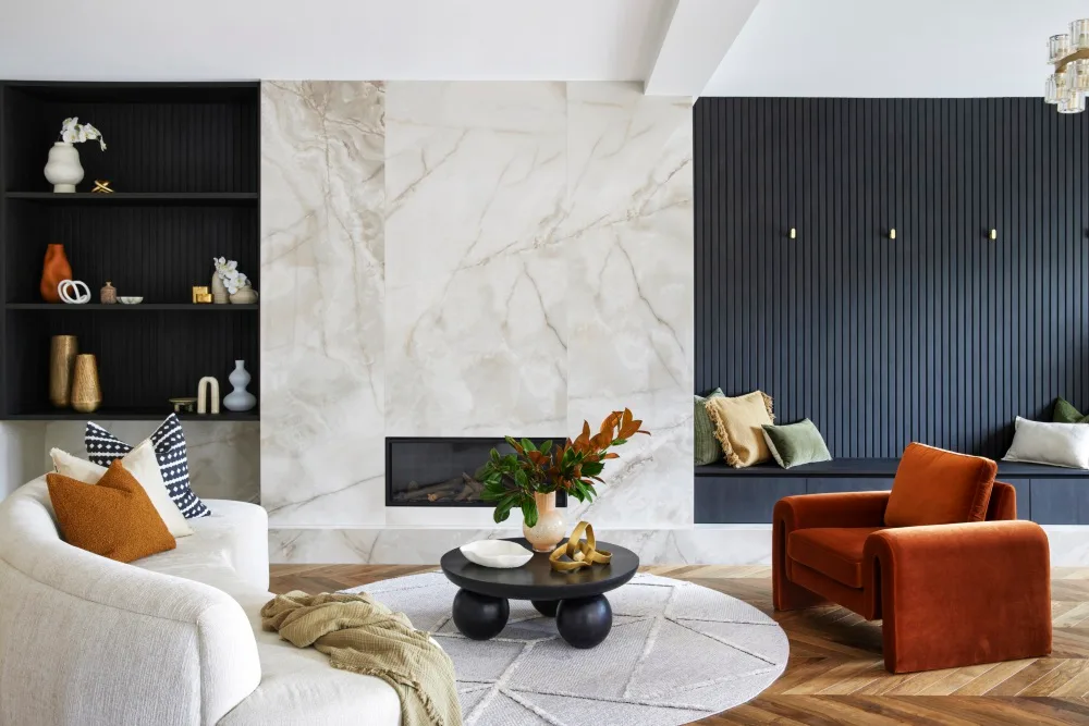 Zoe and Benji Marshall Sydney home fireplace