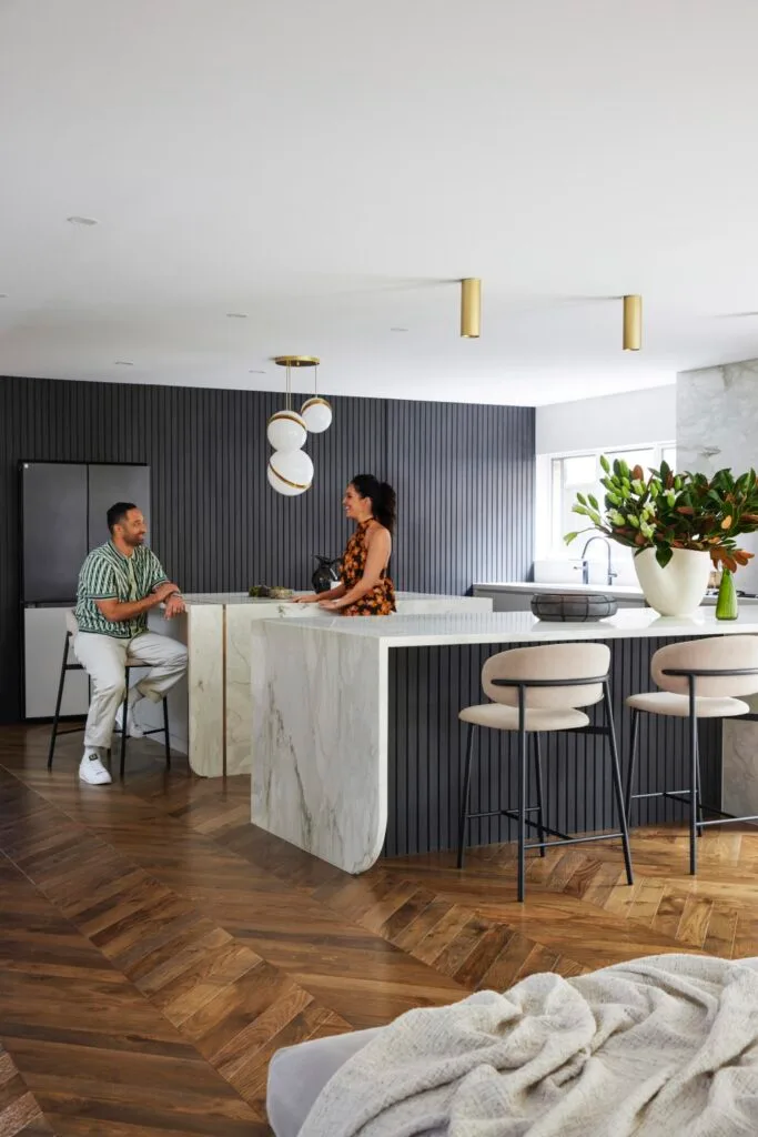 Zoe and Benji Marshall Sydney home kitchen island