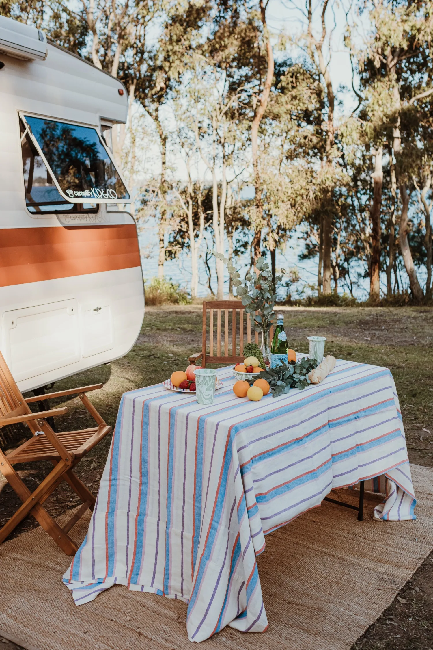 camplify caravan hire lenni kip and co table setting