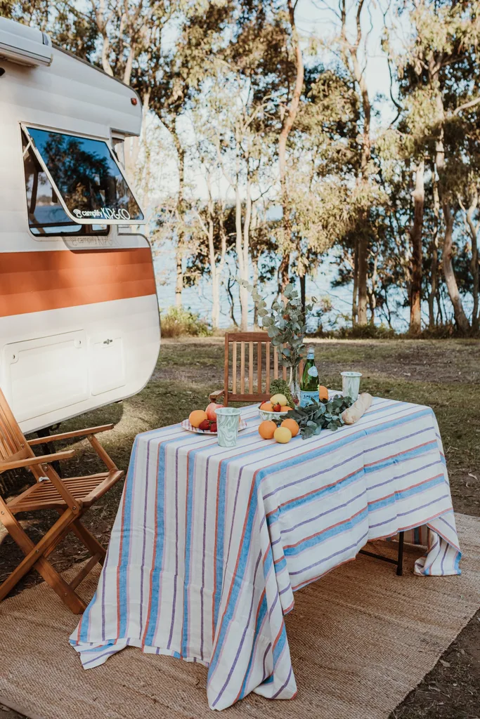 camplify caravan hire lenni kip and co table setting
