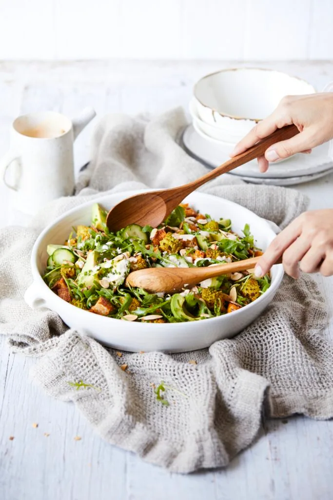 Romanesco healthy avocado salad.