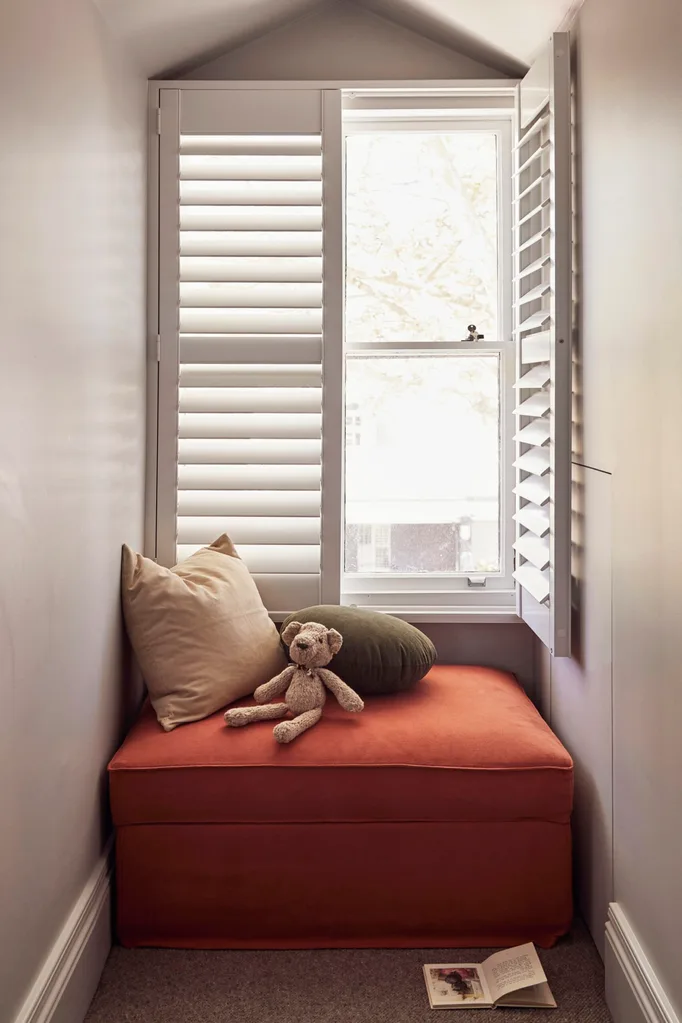 Elle Lovelock home renovation nursery window seat