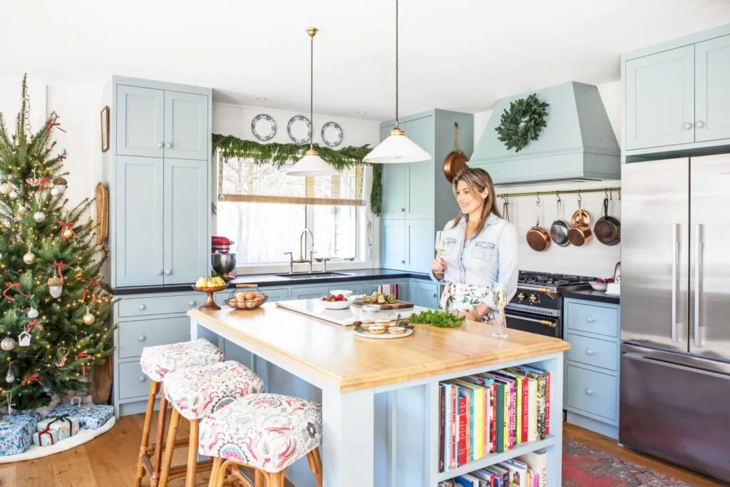 Lakeside New Zealand Home Blue Kitchen