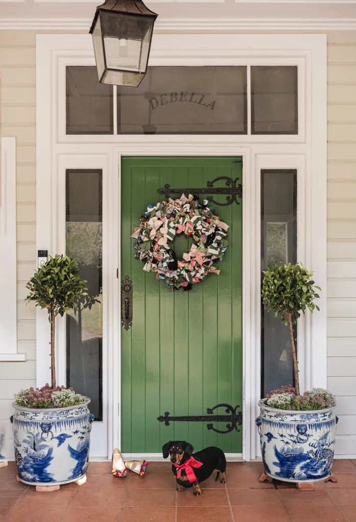 Melanie Parker Christmas wreath front door