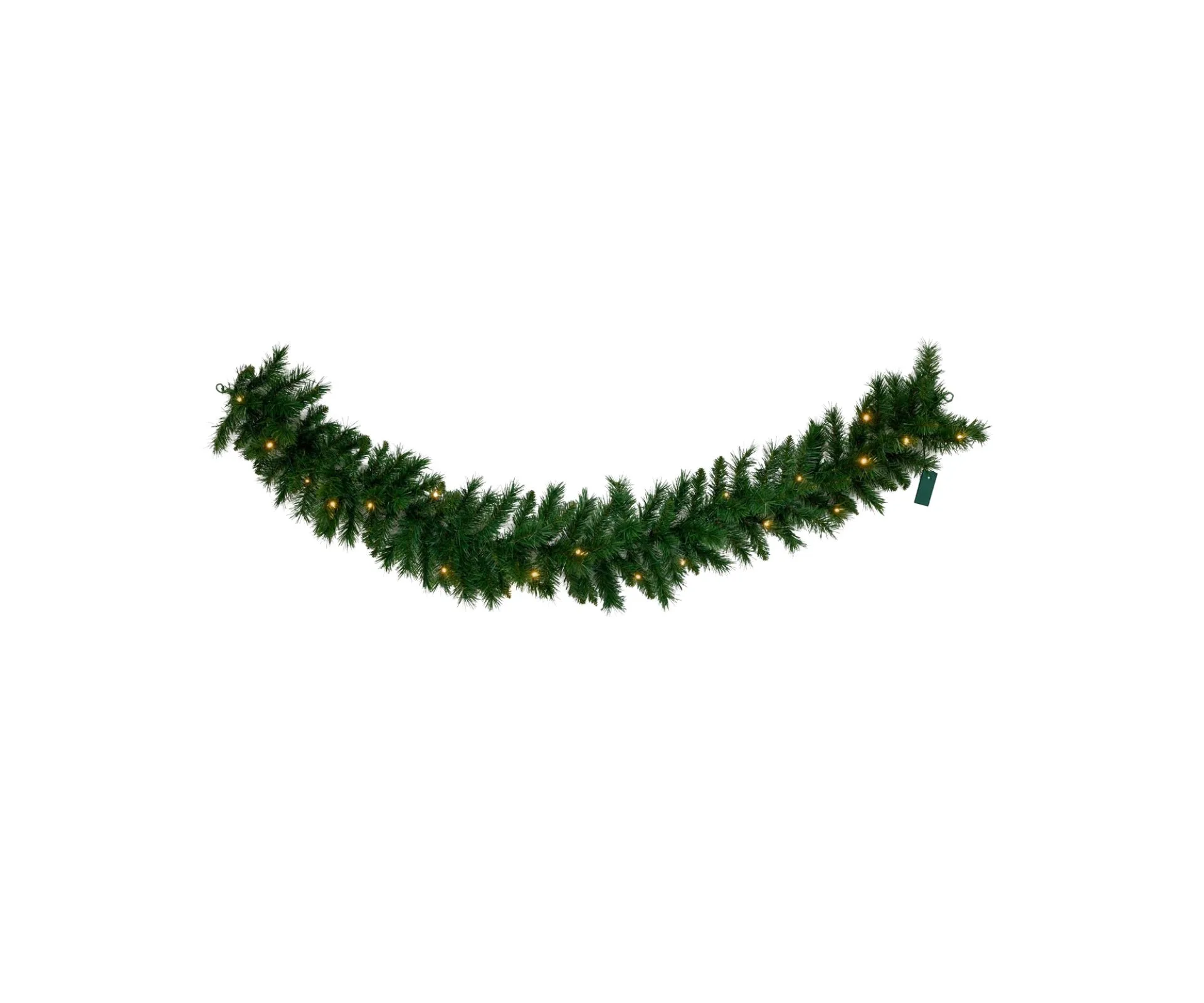 Battery Operated Light Up Green Christmas Garland. 