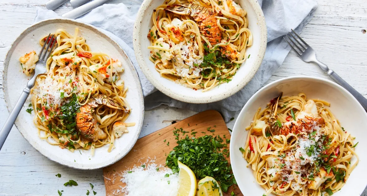 Chilli Garlic Lobster Linguine Recipe | Home Beautiful