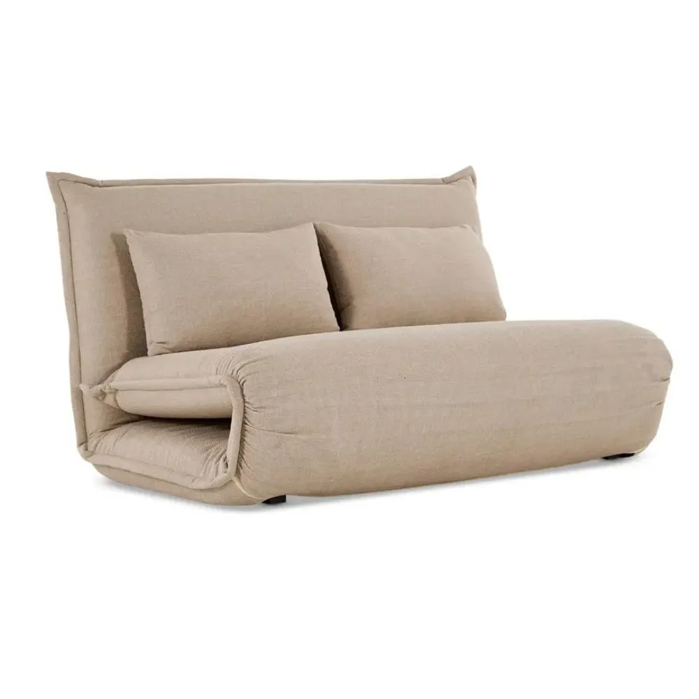 Two seater fold out sofa bed.