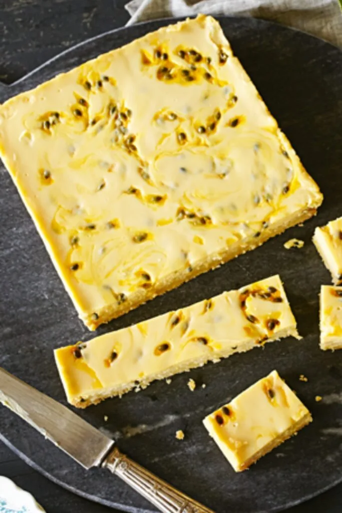 Passionfruit and coconut slice