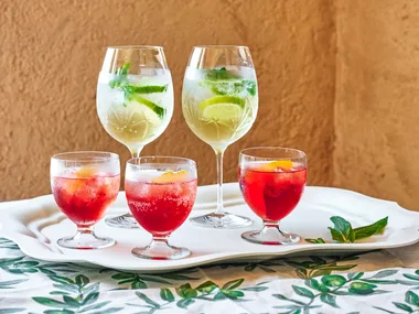 Hugo spritz and negroni sbagliato cocktails.