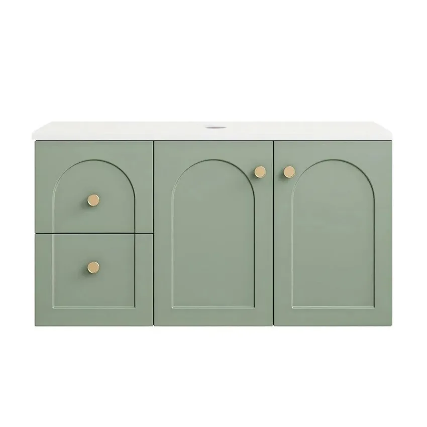 green bathroom vanity