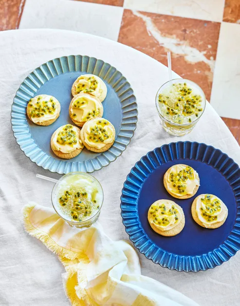 Vanilla Shortbread with Lemon Curd and Passionfruit Recipe | Home Beautiful