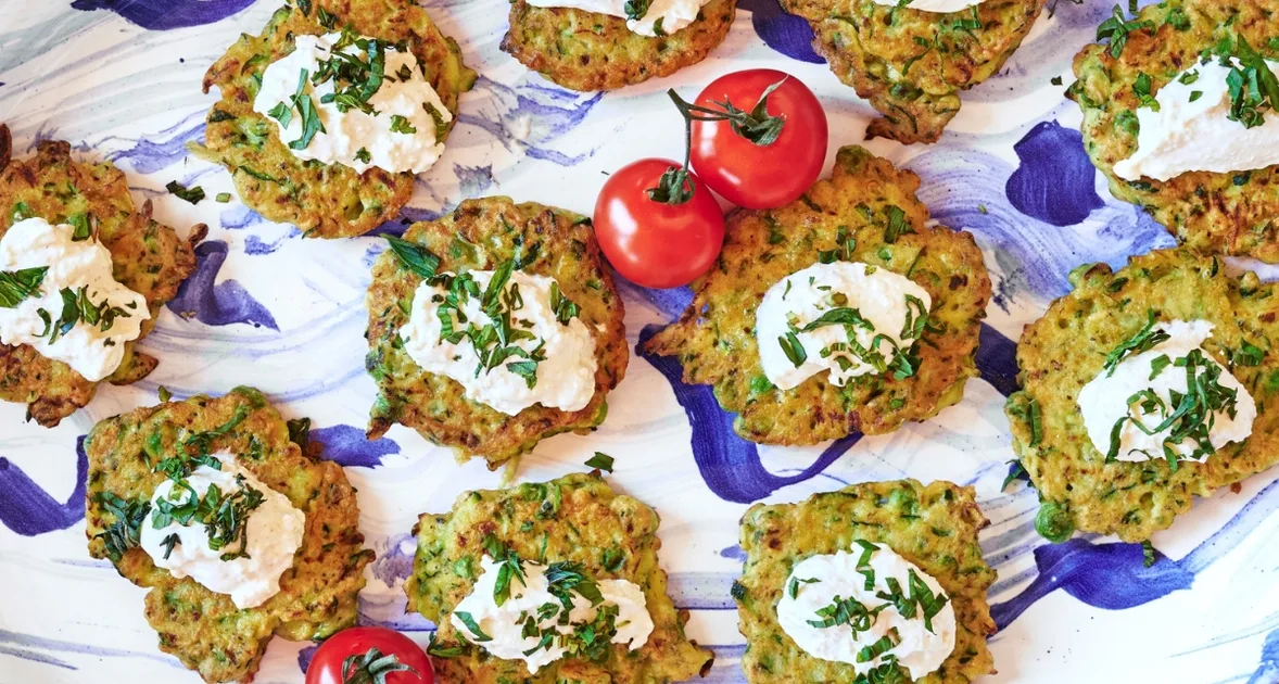 Zucchini Fritters with Whipped Feta Recipe | Home Beautiful