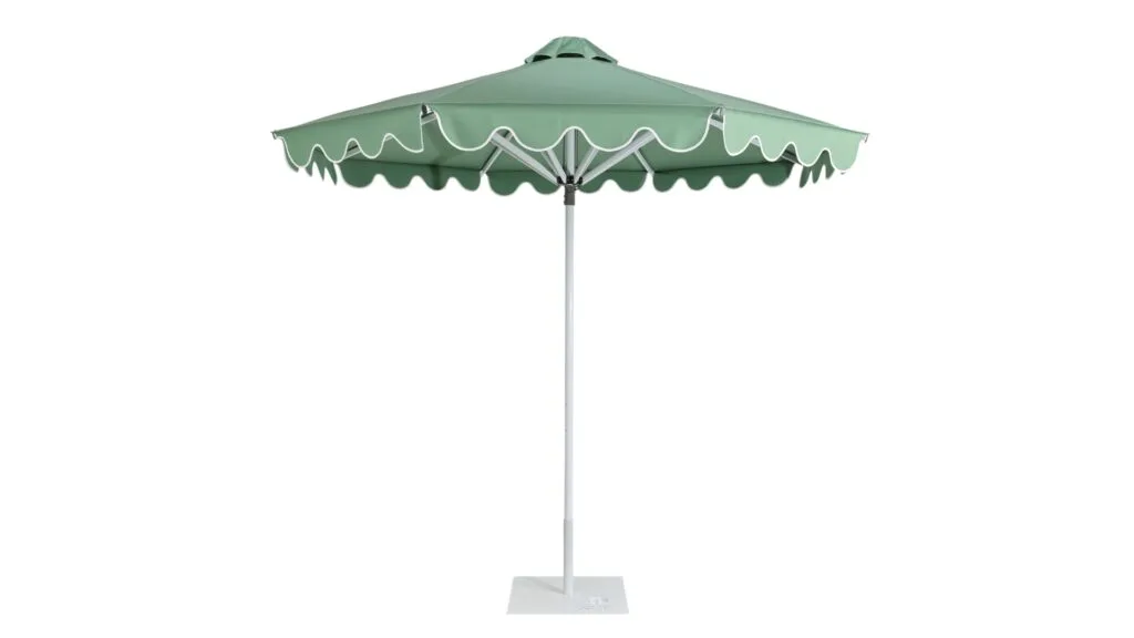 A pastel green parasol.