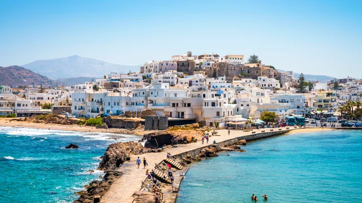 A high angle view of Naxos, Cyclades, Greece.