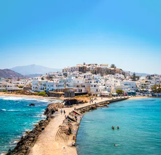 A high angle view of Naxos, Cyclades, Greece.