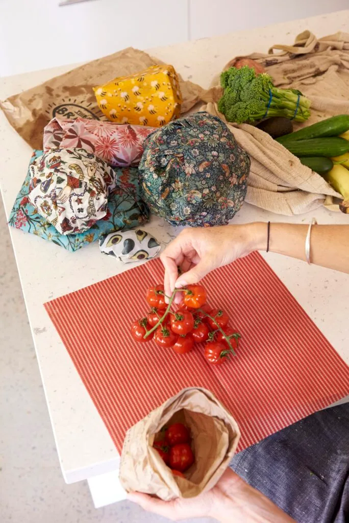 A colourful collection of beeswax wraps.