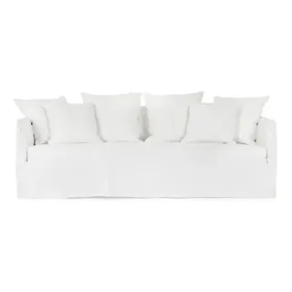 Bronte 3-seat sofa in white linen, LoungeLovers