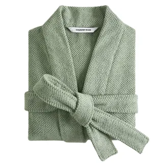 &lsquo;Calo&rsquo; Australian cotton bath robe in faded moss, Country Road