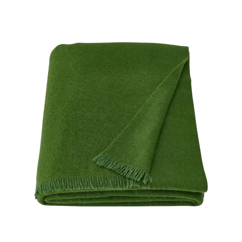 Forest green throw.