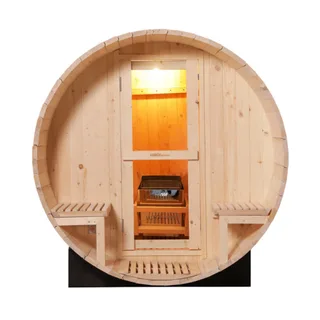 ‘Luola’ 2-person barrel sauna in pine, Luxo Living