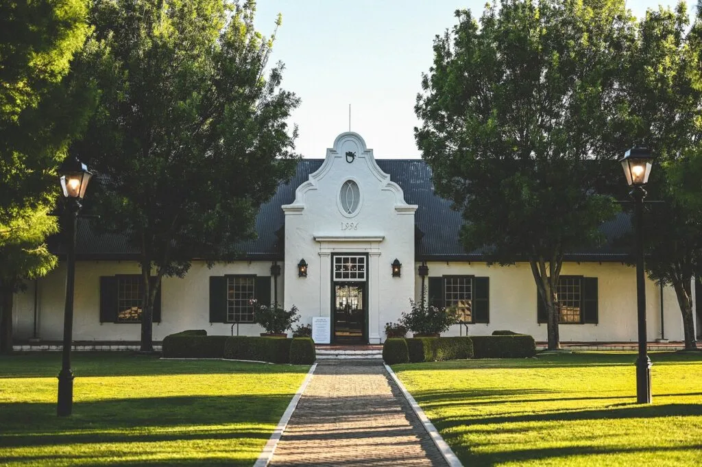 The white facade of Voyager River Estate, Margaret River.