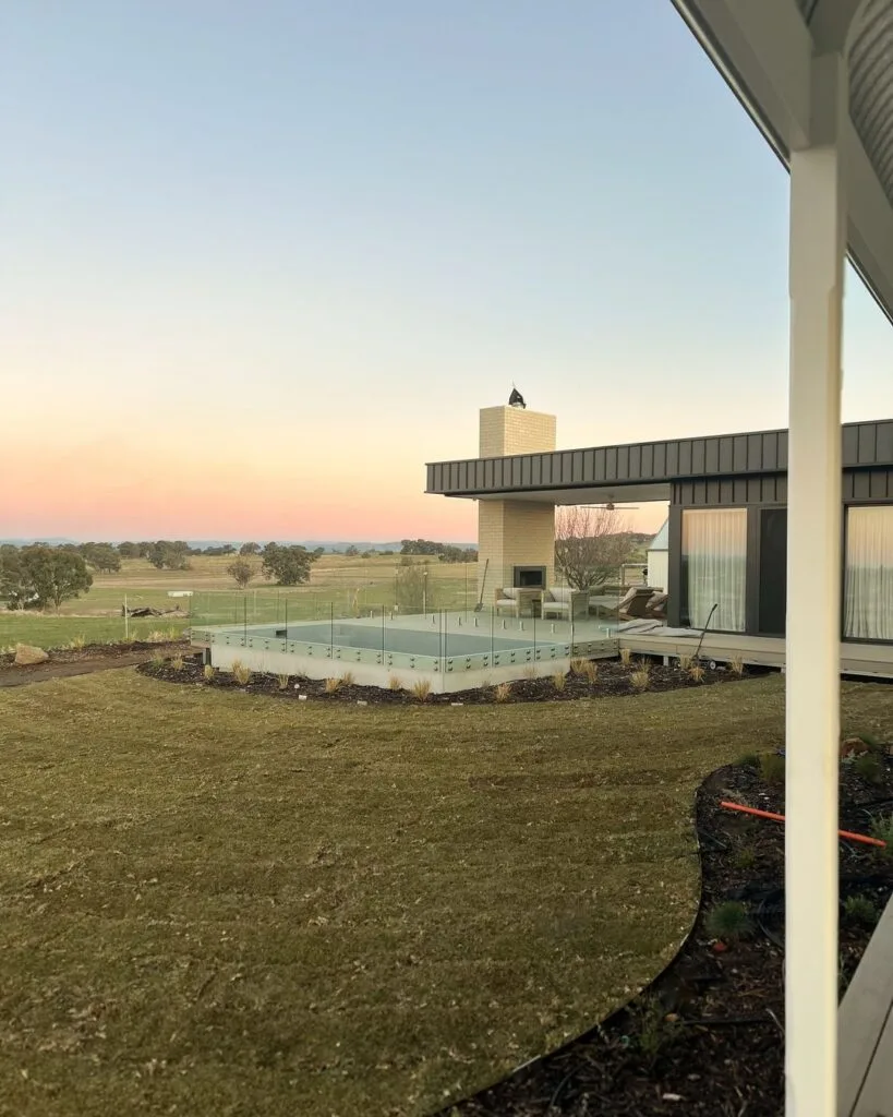 Josh and Jenna from The Block's pool at their Rutherglen homestead