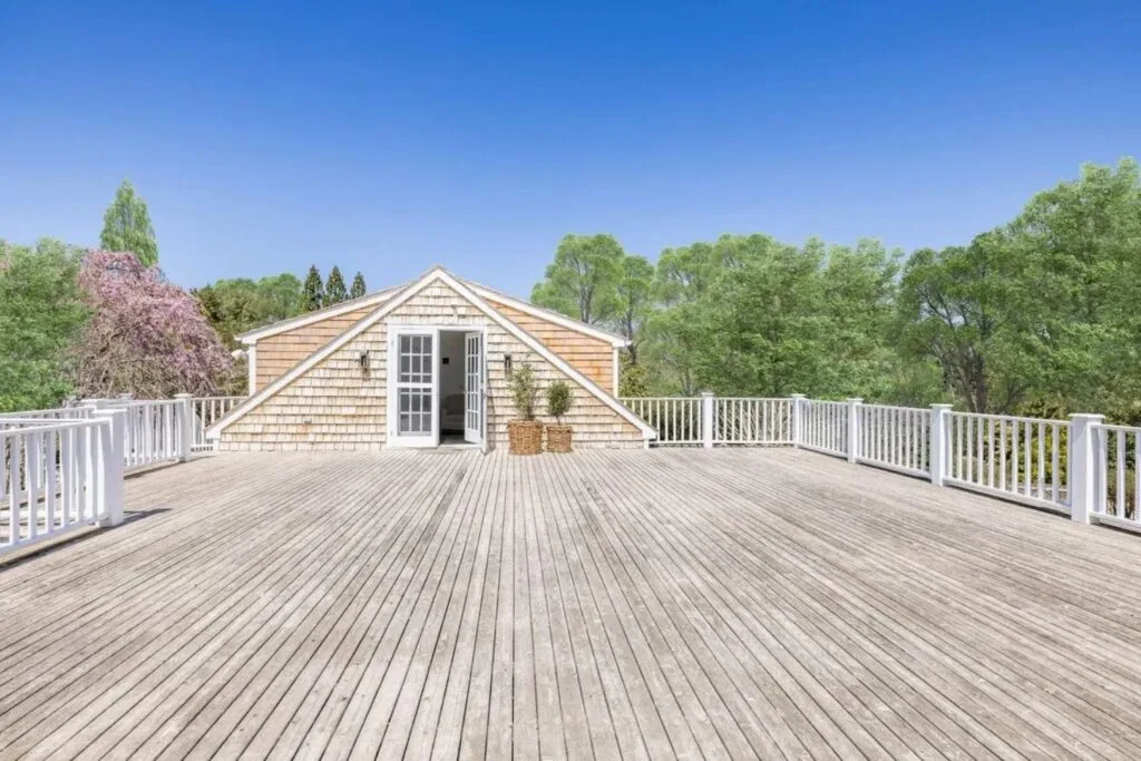 Drew Barrymore Hamptons home for sale upstairs deck