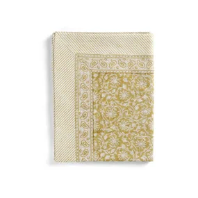 Margerita cotton tablecloth in yellow olive