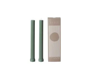 Column pillar candle duo in Eucalyptus, Black Blaze