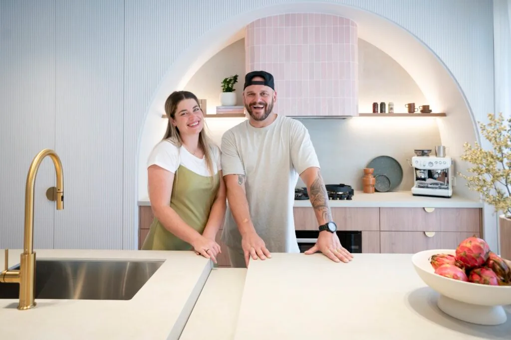 Dream Home team Hannah and Jonny in their new kitchen