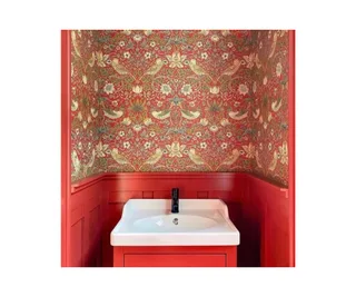 Strawberry Thief wallpaper in Red, Wall Candy