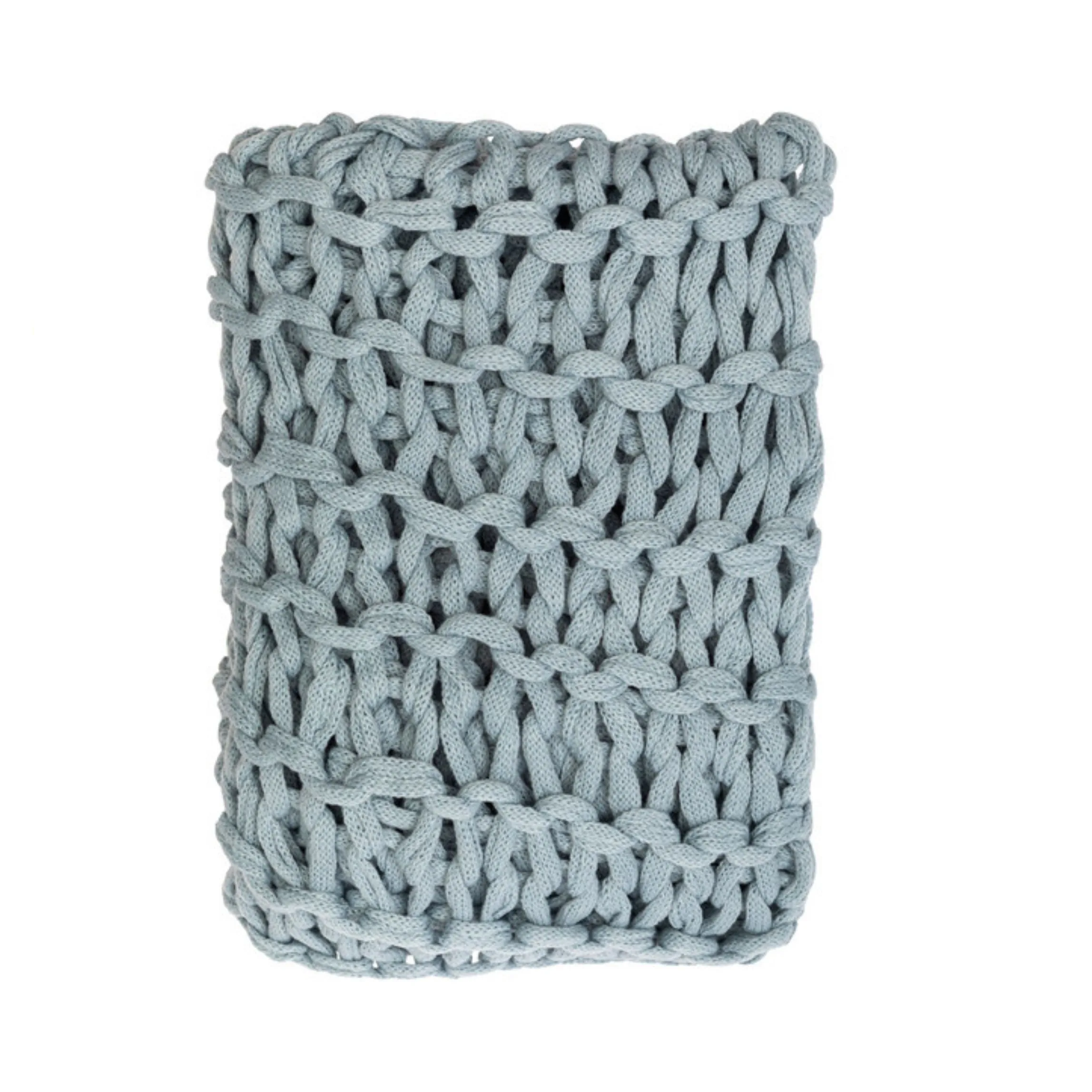Blue knitted throw 