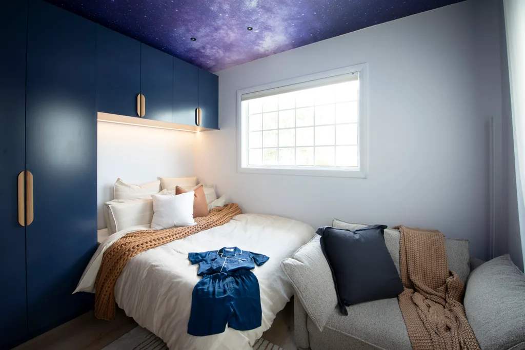 Dream Home's Lara and Peter's son Leo's blue bedoom