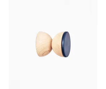 Beech wood and ceramic knob in Dark Blue, 5mm Paper