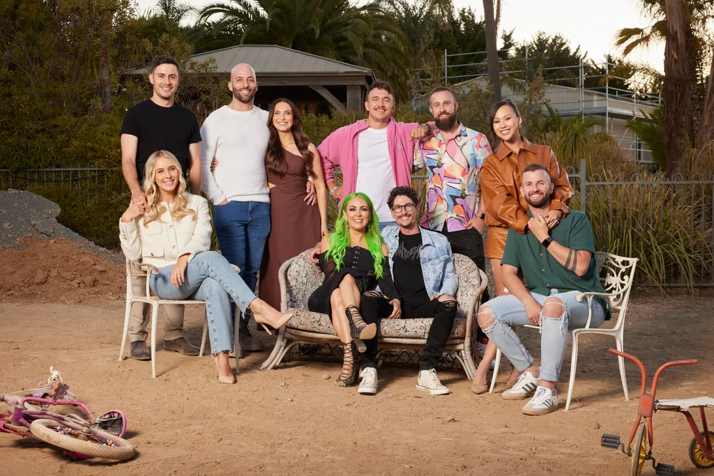 The Block Cast 2024 on a beach