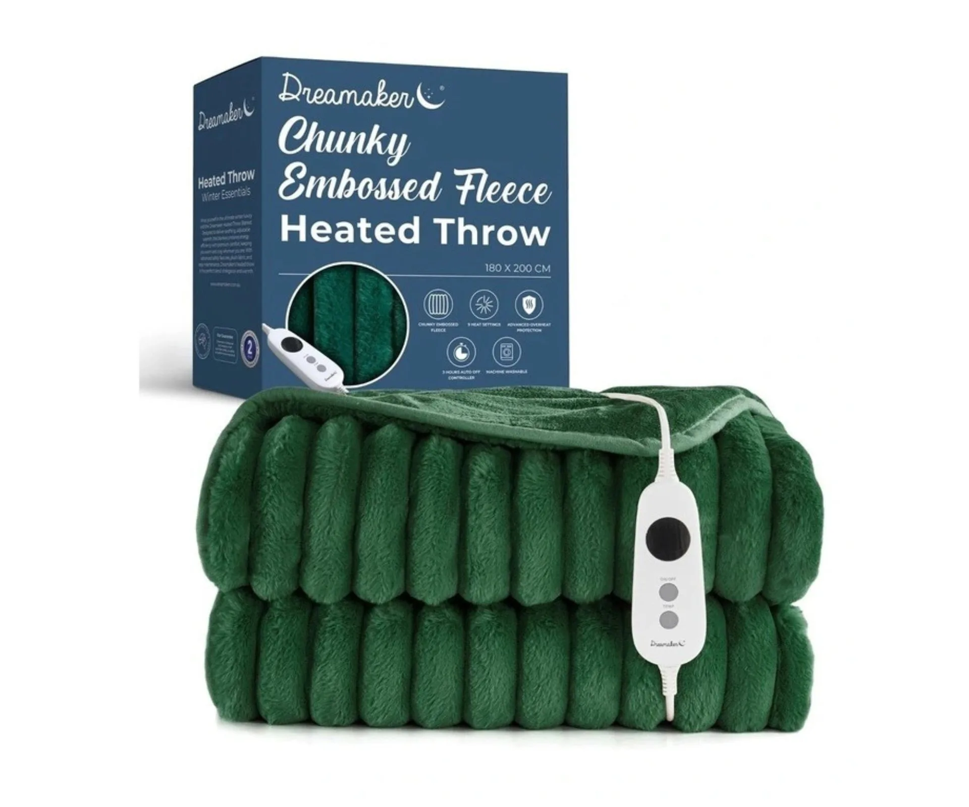 Dreamaker chunky embossed fleece heated throw Best electric throw blankets Australia 2026