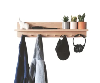 Coat rack entryway organiser shelf, Woodyoubuy